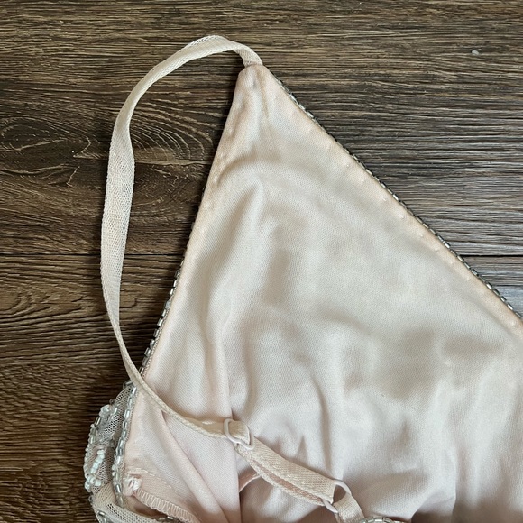 LACE & BEADS KEEVA NUDE BLUSH BRIDESMAID DRESS - Picture 10 of 16